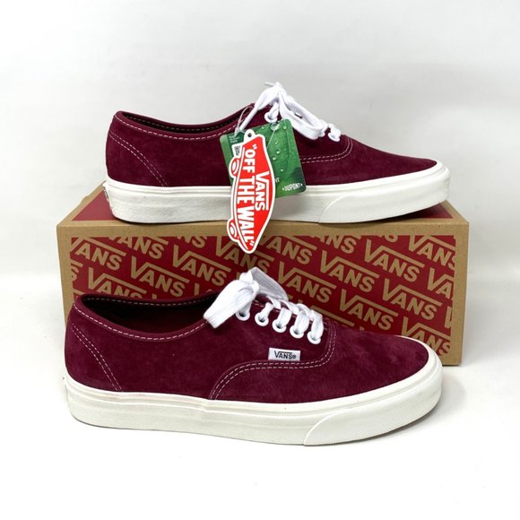 VANS Womens Size VN0A5HZS9G8 Authentic Pig Suede Pomegranate Red Low Top Sneaker - Picture 7 of 10